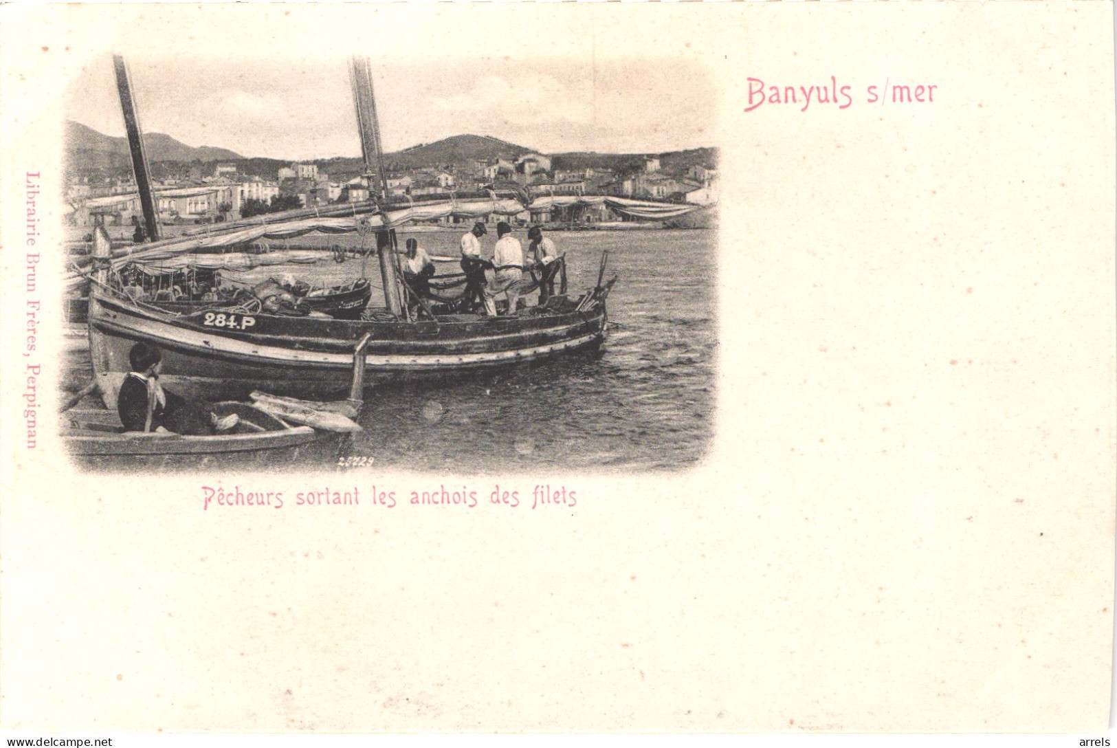 FR66 BANYULS SUR MER - Brun Précurseur - Pêcheurs Sortant Les Anchois Des Filets - Animée - Belle - Banyuls Sur Mer