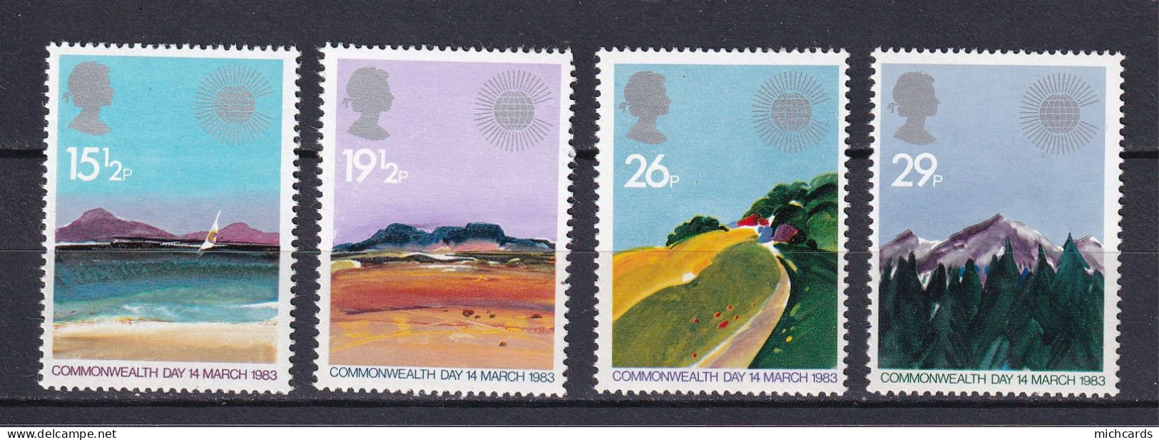 196 GRANDE BRETAGNE 1983 - Y&T 1071/74 - Paysage Climat Tropicale  Desert Aride Montagne  - Neuf ** (MNH) Sans Charniere - Unused Stamps