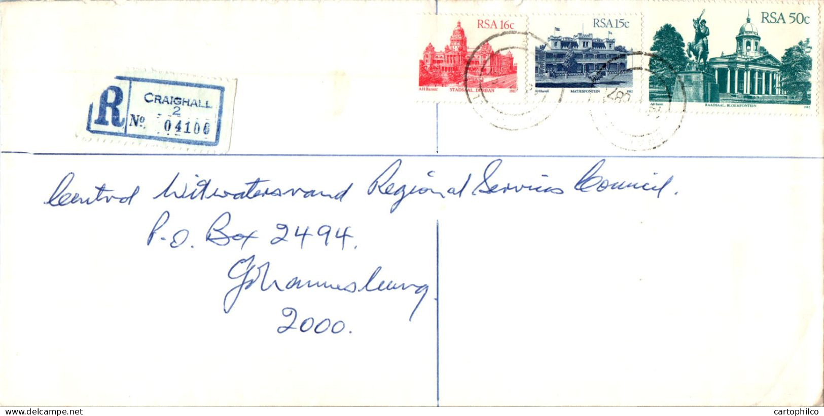 RSA South Africa Cover Craighall To Johannesburg - Covers & Documents