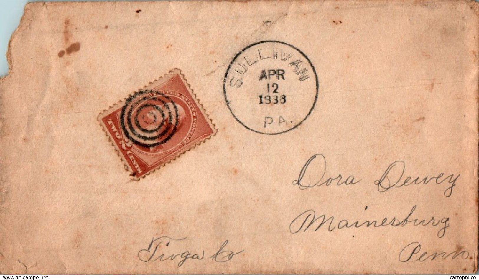 US Cover 2c Sullivan 1888 To Mainesburg Pa - Brieven En Documenten