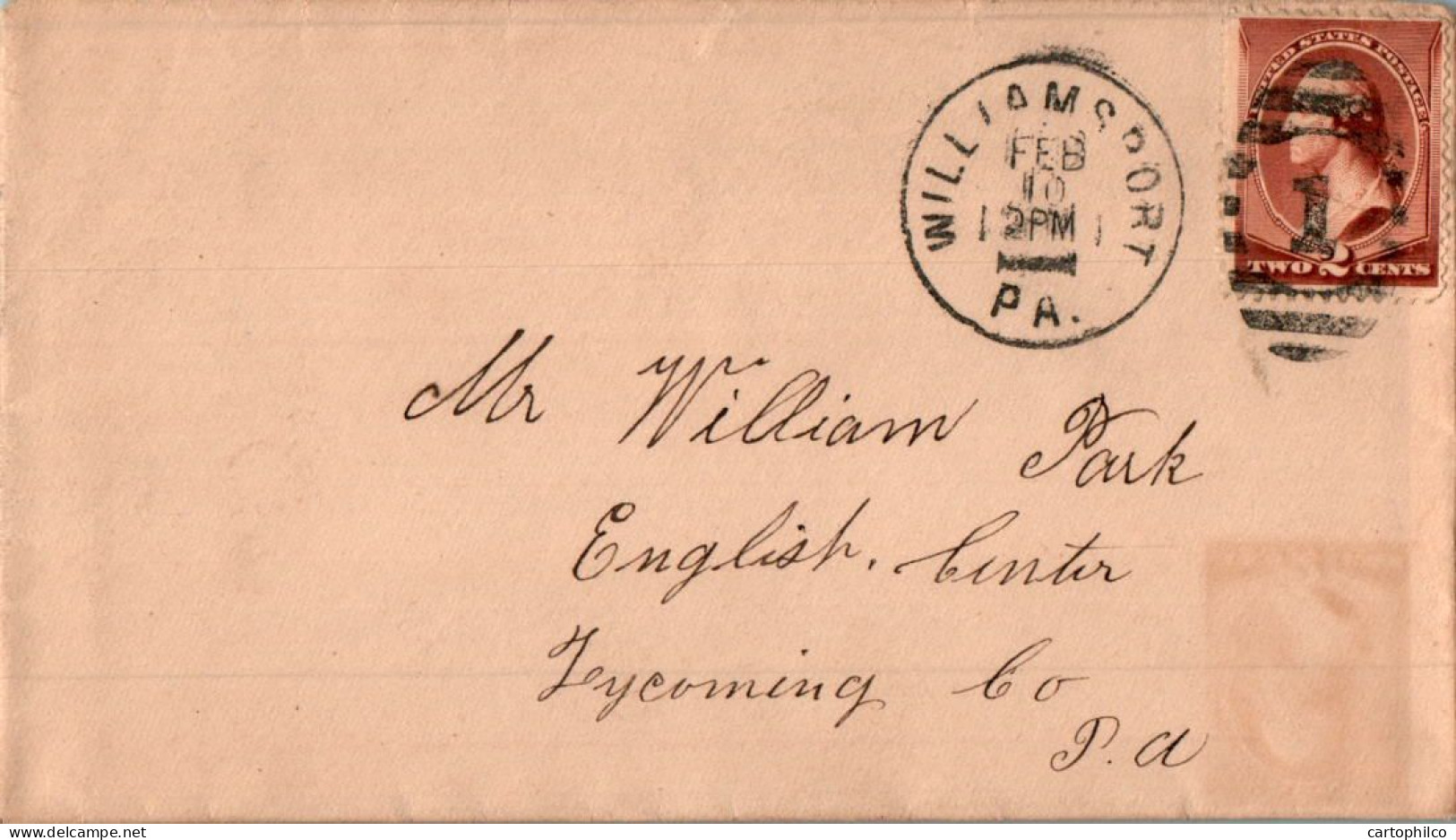 US Cover 2c Williamsport Pa 1887 - Briefe U. Dokumente