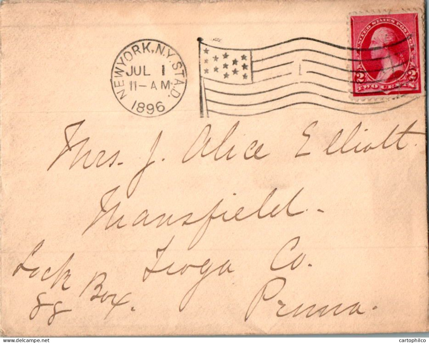 US Cover 2c New York 1896 For Mansfield Tioga Penn - Briefe U. Dokumente