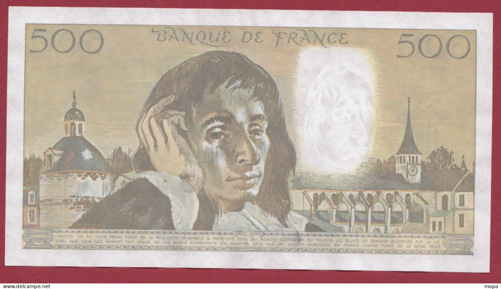 500 Francs "Pascal"- Du 02/02/1989.D--Alph H.289- 2 TROU D EPINGLES--SUP  -- (974) - 500 F 1968-1993 ''Pascal''