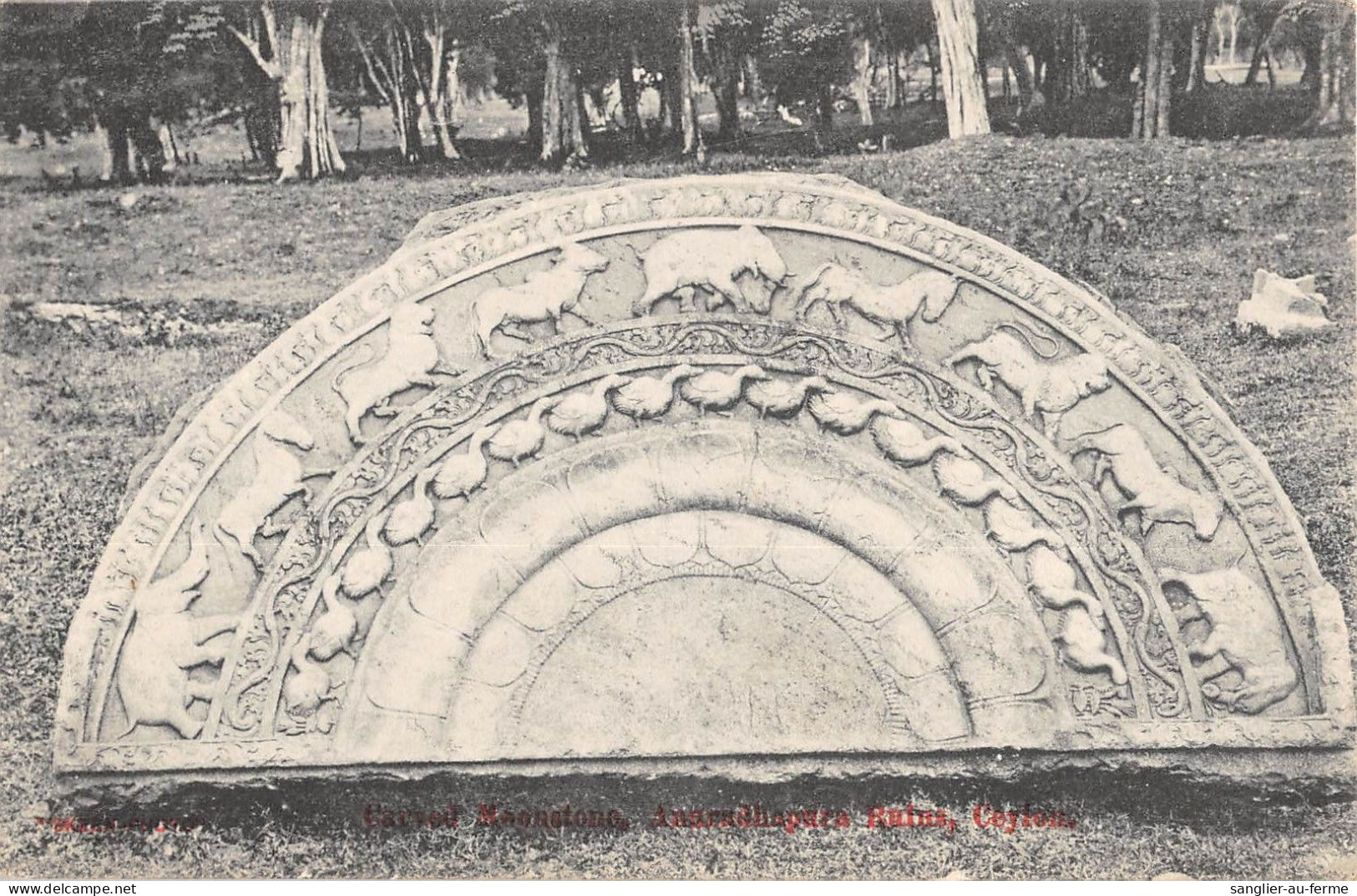 CPA CEYLON / CARVED MOONSTONE / ANARADHAPURA RUINS - Sri Lanka (Ceylon)