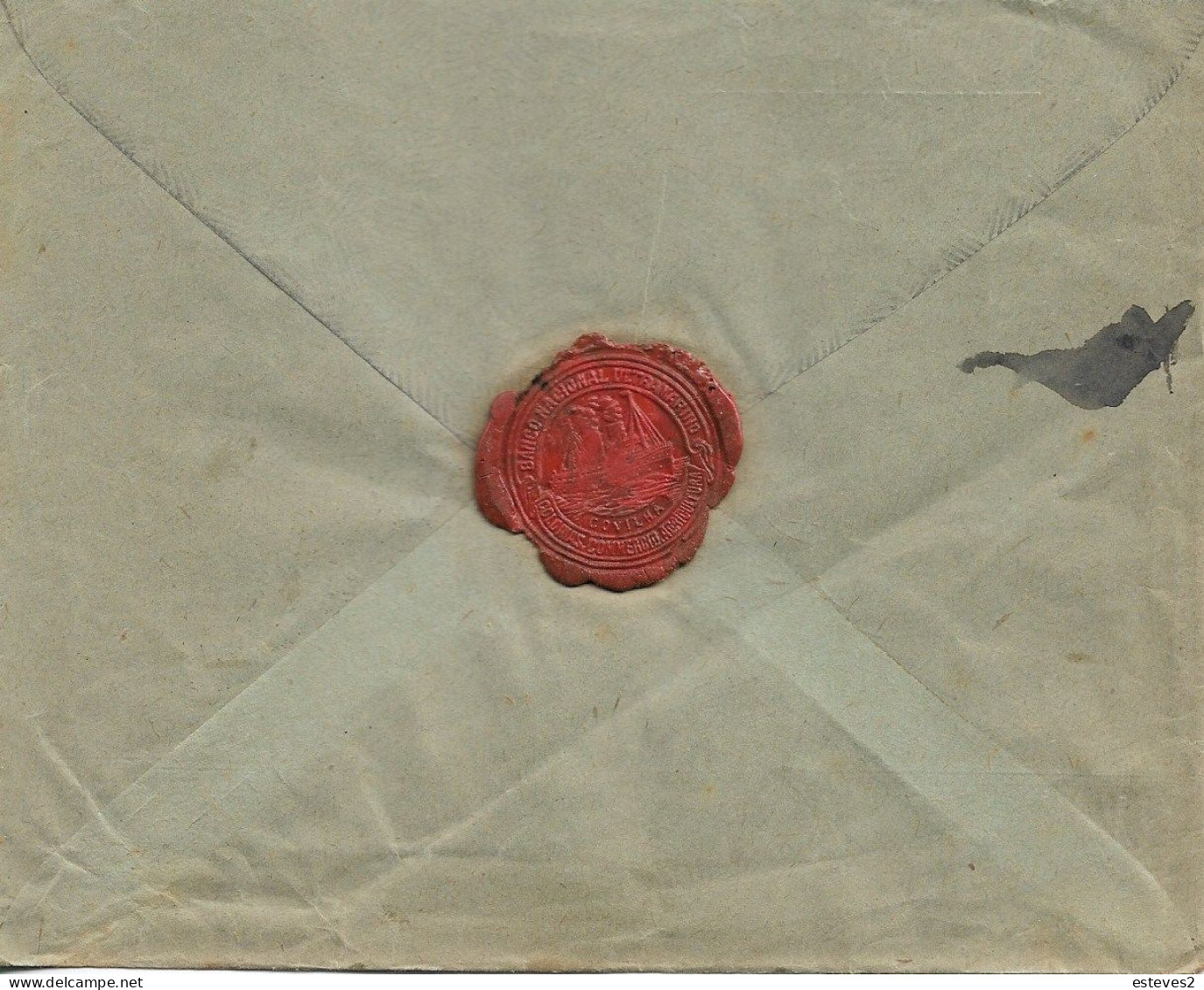 Portugal 1922 , Perfin BNU,  Covilhã ,  Santarém  , Wax Seal , Registration Stamp , Banco Nacional Ultramarino Cover - Brieven En Documenten