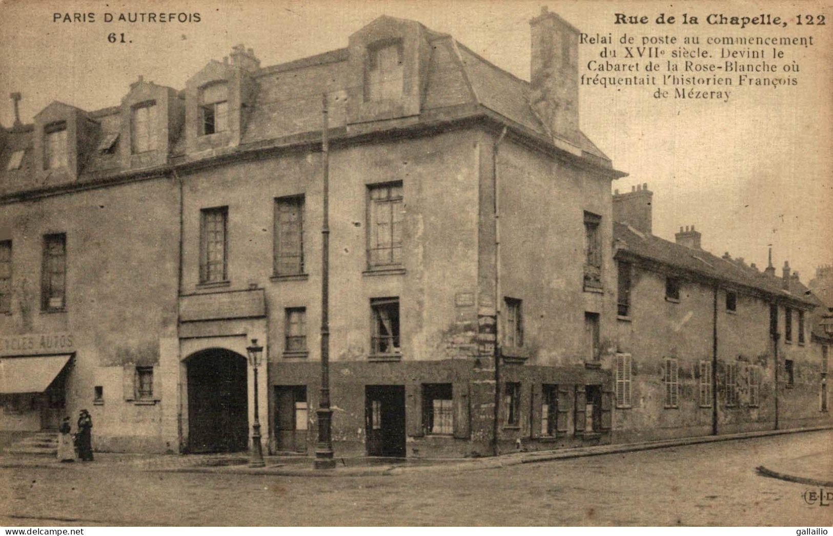 PARIS RUE DE LA CHAPELLE CABARET DE LA ROSE BLANCHE - Arrondissement: 18