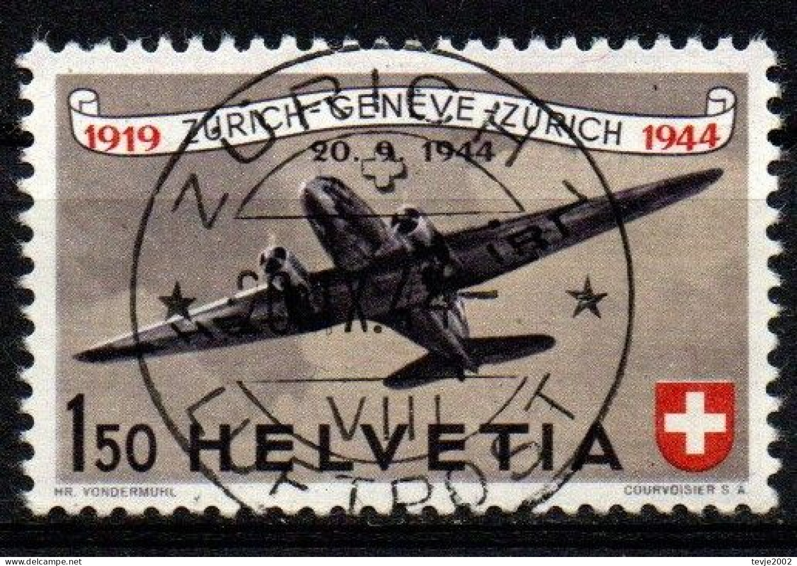 Schweiz 1944 - Mi.Nr. 438 - Gestempelt Used - Flugzeuge Airplanes - Oblitérés