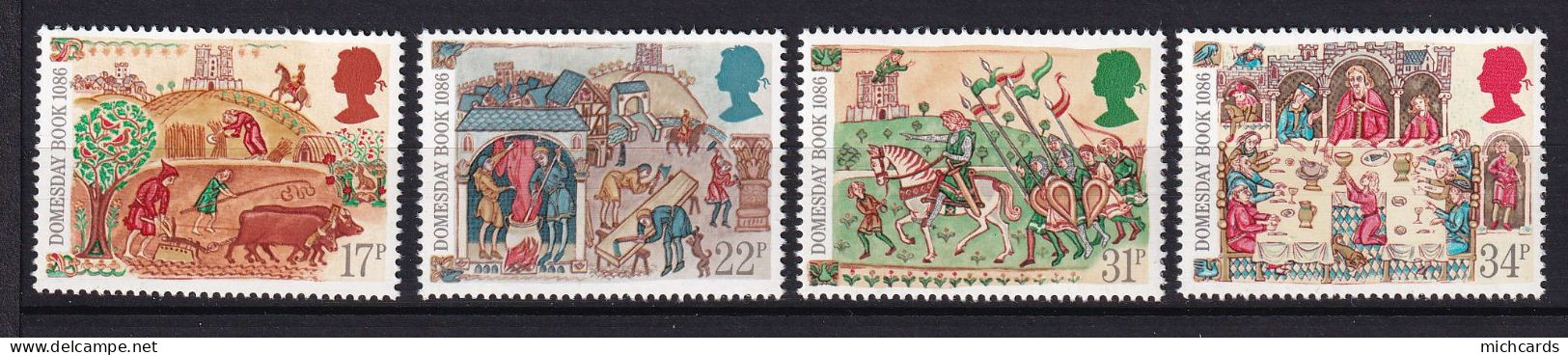 196 GRANDE BRETAGNE 1986 - Y&T 1226/29 - Vie Medievale Chevalier Seigneur - Neuf ** (MNH) Sans Charniere - Ongebruikt