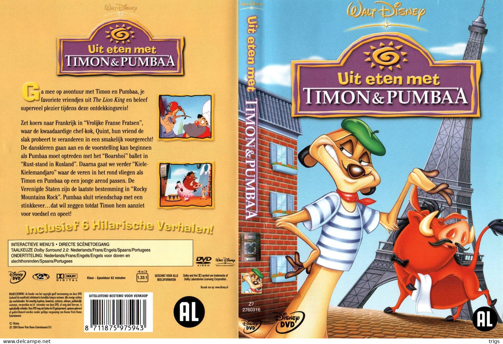 DVD - Uit Eten Met Timon & Pumbaa - Dessin Animé