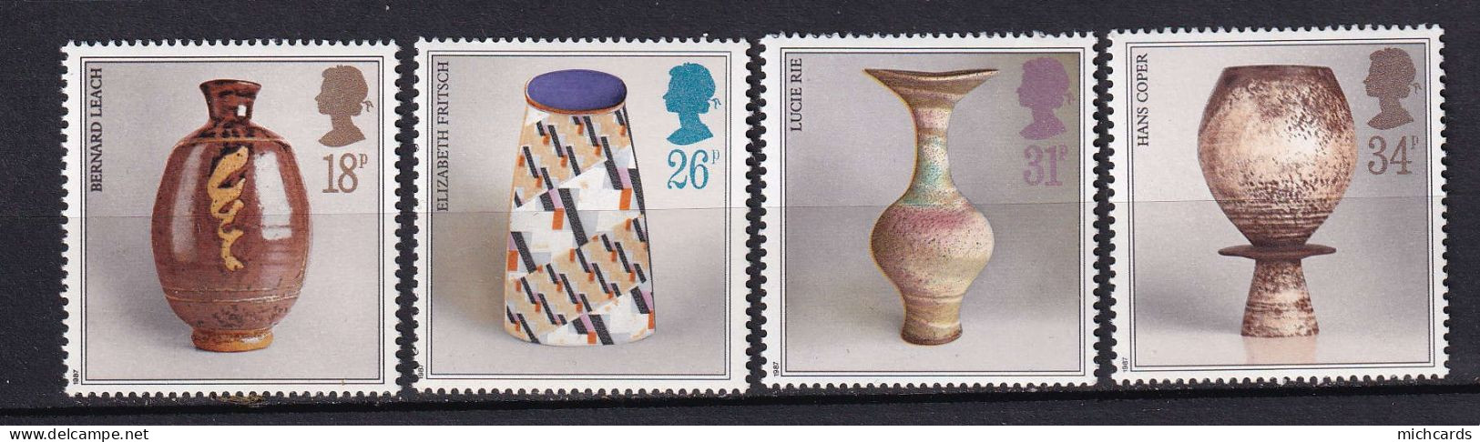 196 GRANDE BRETAGNE 1987 - Y&T 1284/87 - Poterie - Neuf ** (MNH) Sans Charniere - Unused Stamps