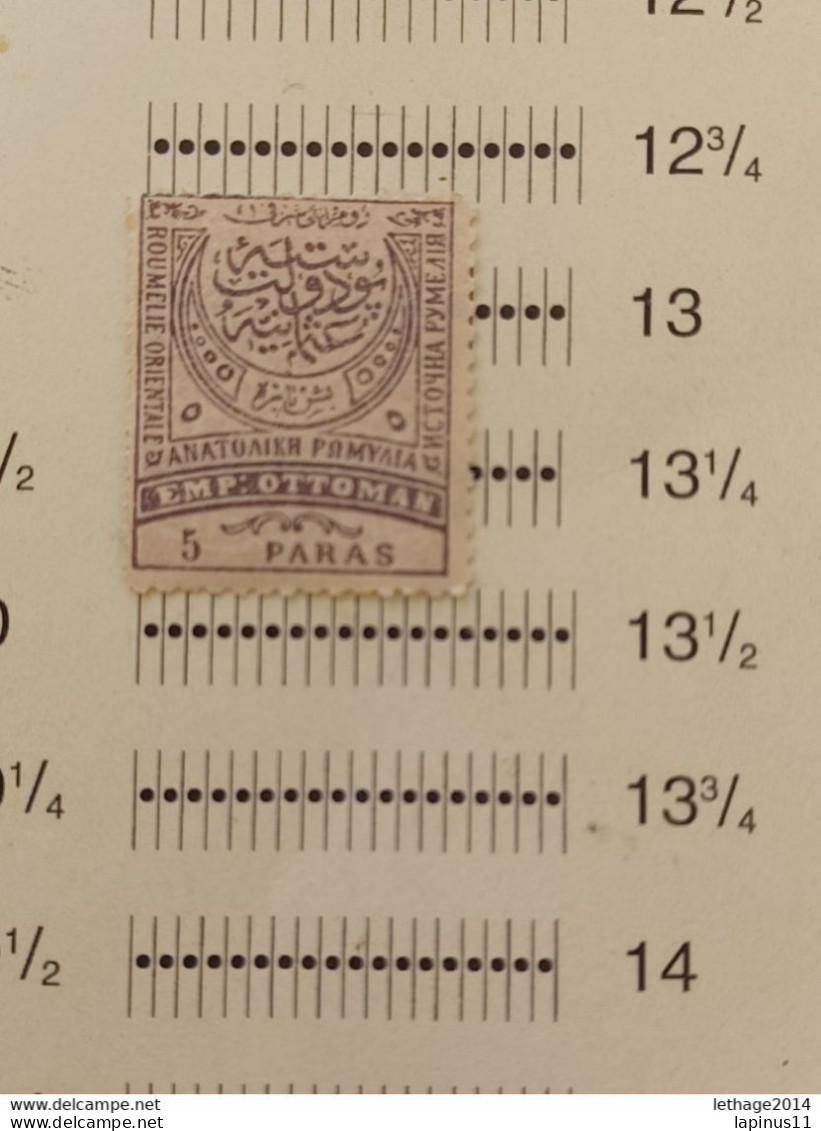 BULGARIA TURKEY OTTOMAN العثماني التركي Türkiye 1884 STAMPS OF TURKEY FOR ANATOLIA AND RUMELIA MNG PERF 13 1/2 - Roumélie Orientale