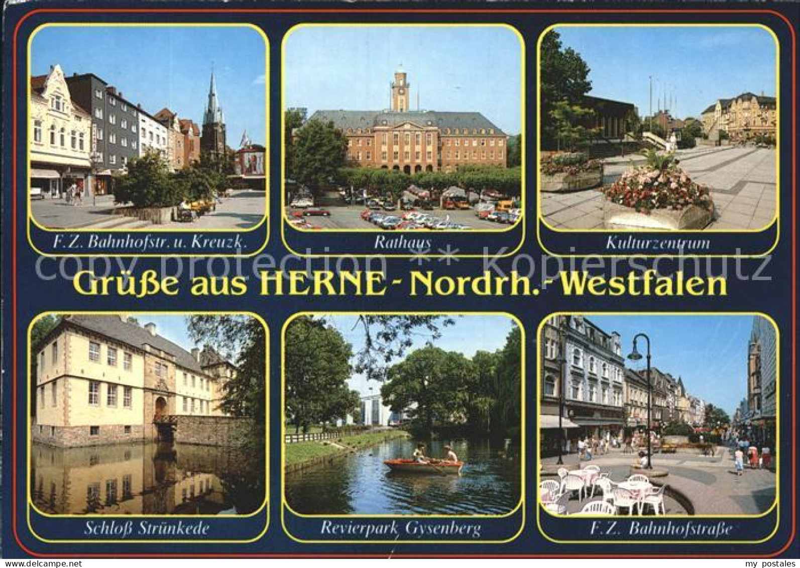 72227475 Herne Westfalen Bahnhofstr Kreuzkirche Rathaus Kulturzentrum Schloss St - Herne