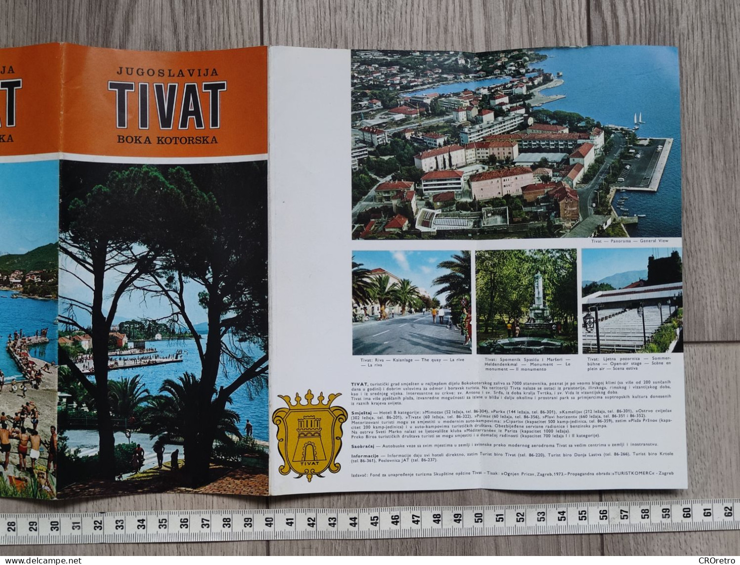 TIVAT / BOKA KOTORSKA - MONTENEGRO (ex Yugoslavia), vintage tourism brochure, prospect, guide (pro3)