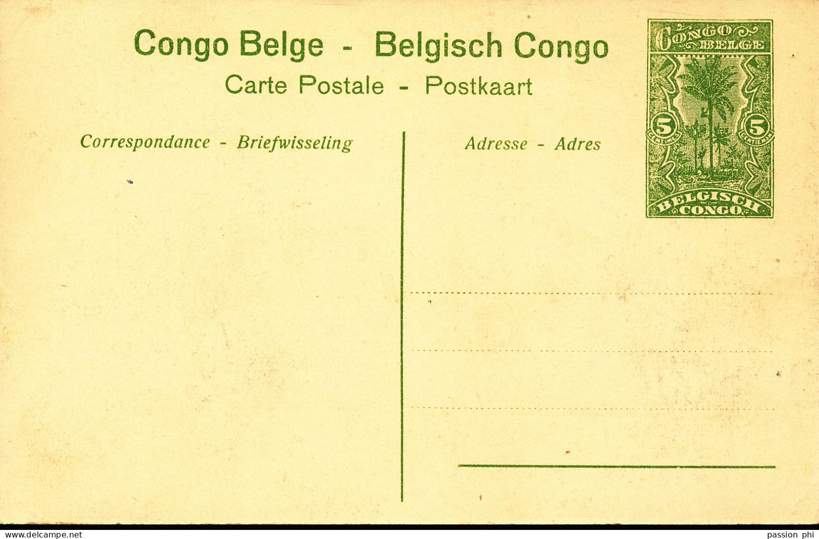 ZAC BELGIAN CONGO   PPS SBEP 42 VIEW 43  UNUSED - Stamped Stationery