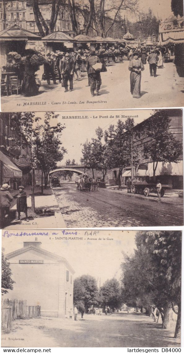 Lot De 9 Cartes De Marseille Et Sa Banlieue (Bonne Carte) D002 - Timone, Baille, Pont De Vivaux