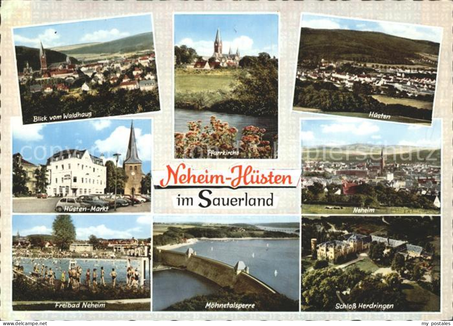 72227298 Neheim-Huesten Total Pfarrkirche Huesten Markt Neheim Stadtblick Freiba - Arnsberg