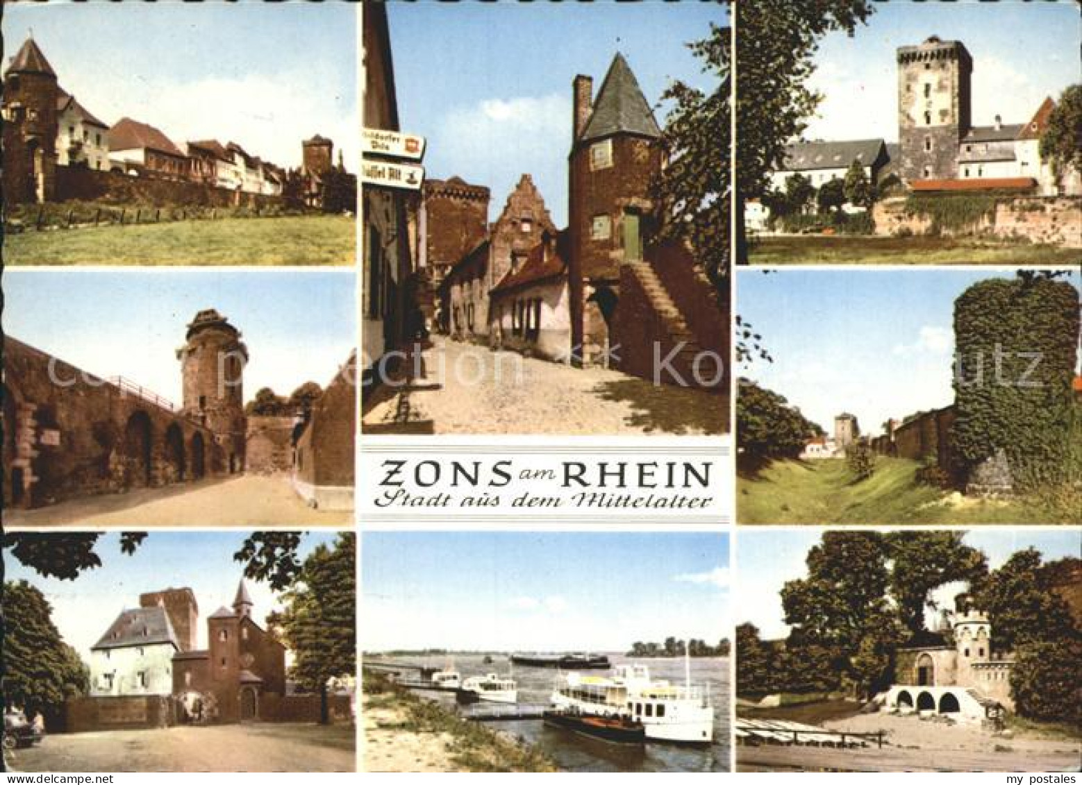 72227050 Zons Burg Anlegestelle Stadtmauer Zons - Dormagen