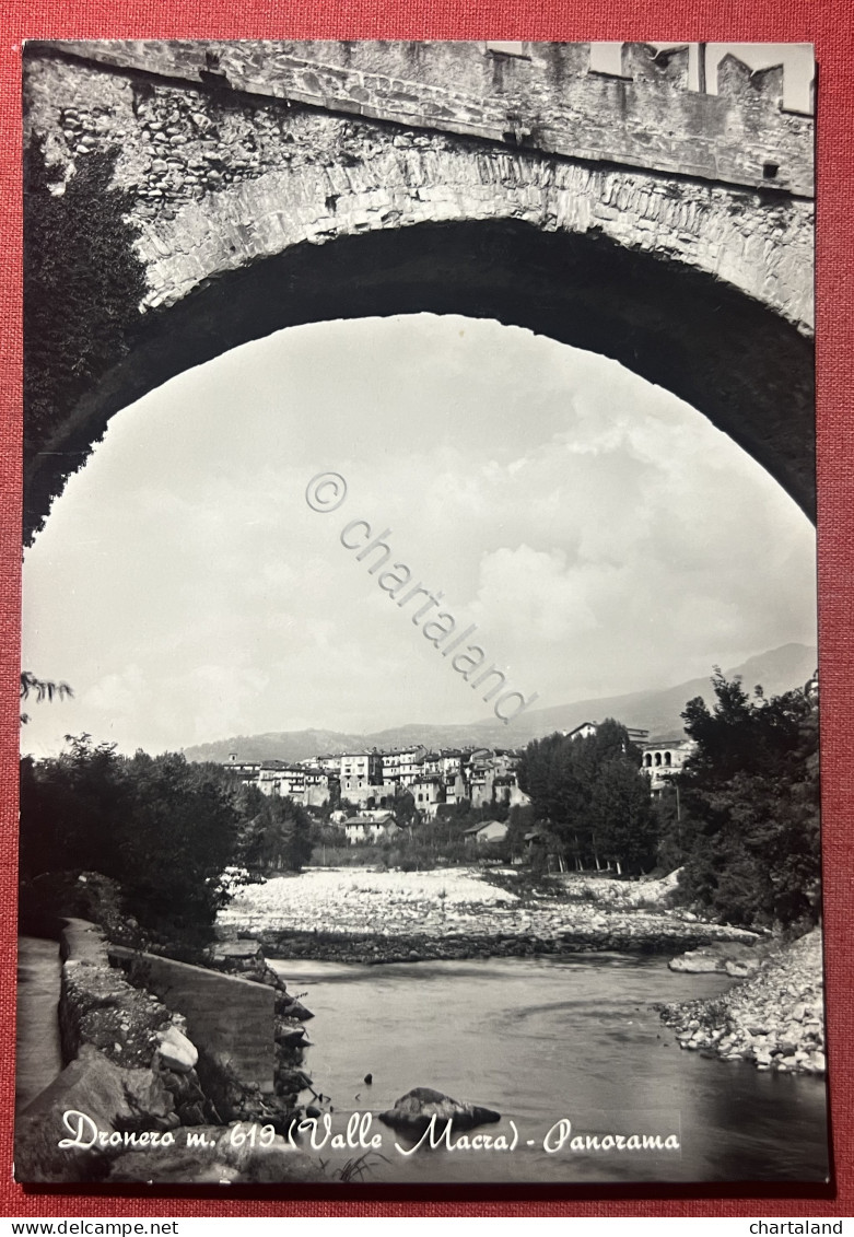 Cartolina - Valle Macra ( Cuneo ) - Dronero - Panorama - 1955 Ca. - Cuneo