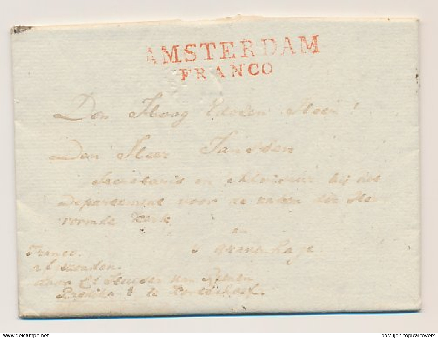 Kortenhoef - AMSTERDAM FRANCO - S Gravenhage 1819 - ...-1852 Prephilately