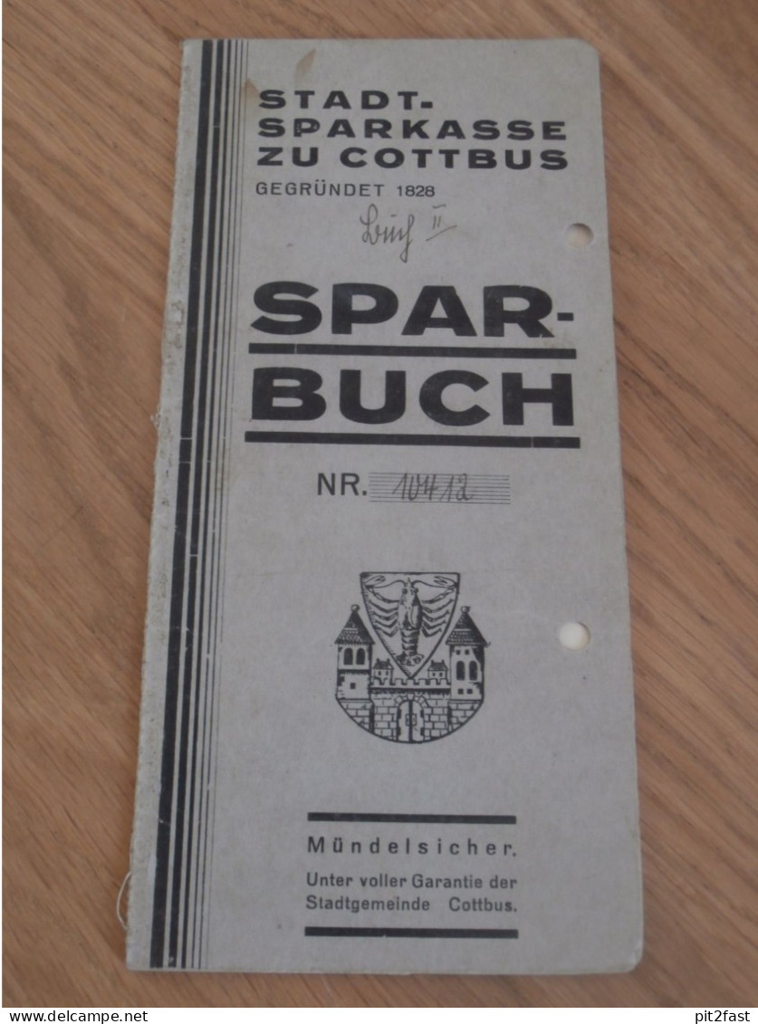 Altes Sparbuch Cottbus , 1942 - 1944 , Ella Ernst Geb. Schulz In Cottbus , Sparkasse , Bank !! - Documents Historiques