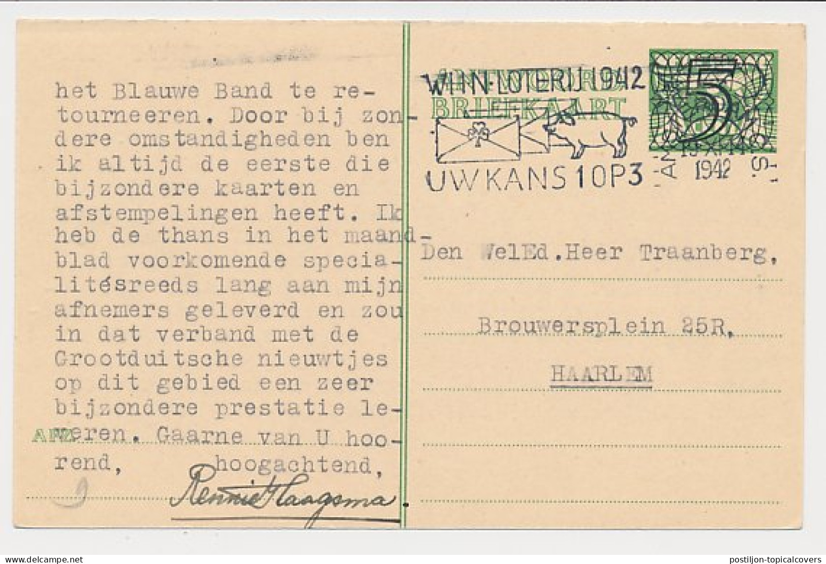 Briefkaart G. 266 A-krt. Amsterdam - Haarlem - Ganzsachen