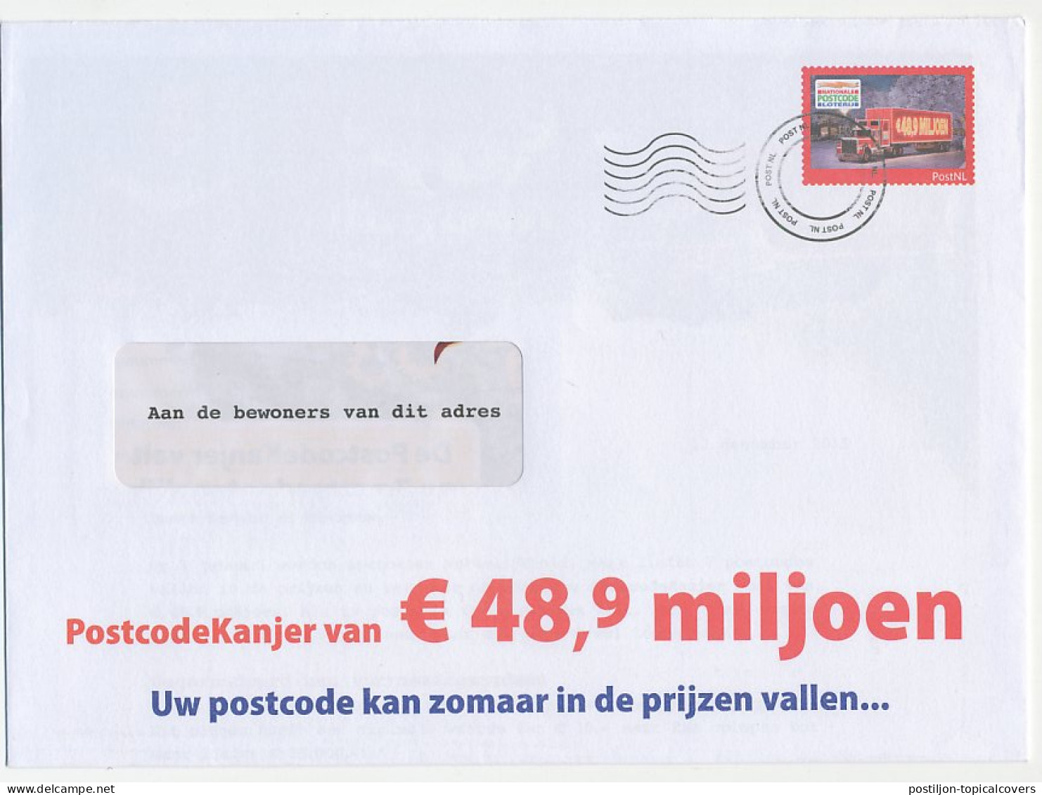 ( Zonder Port Betaald ) PostNL- Postcode Loterij - Voorgedrukt Zegel - Other & Unclassified