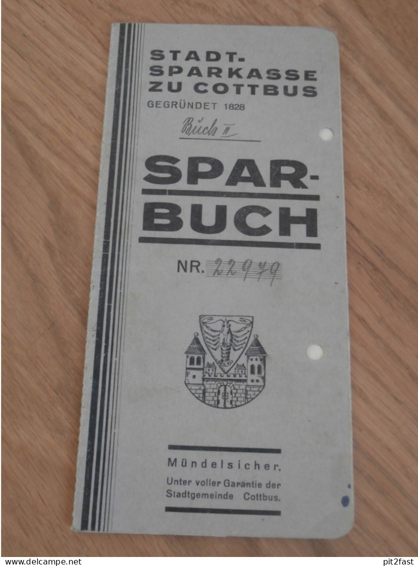 Altes Sparbuch Cottbus , 1943 - 1950 , Elisabeth Horlich Geb. Ernst In Cottbus , Sparkasse , Bank !! - Documents Historiques