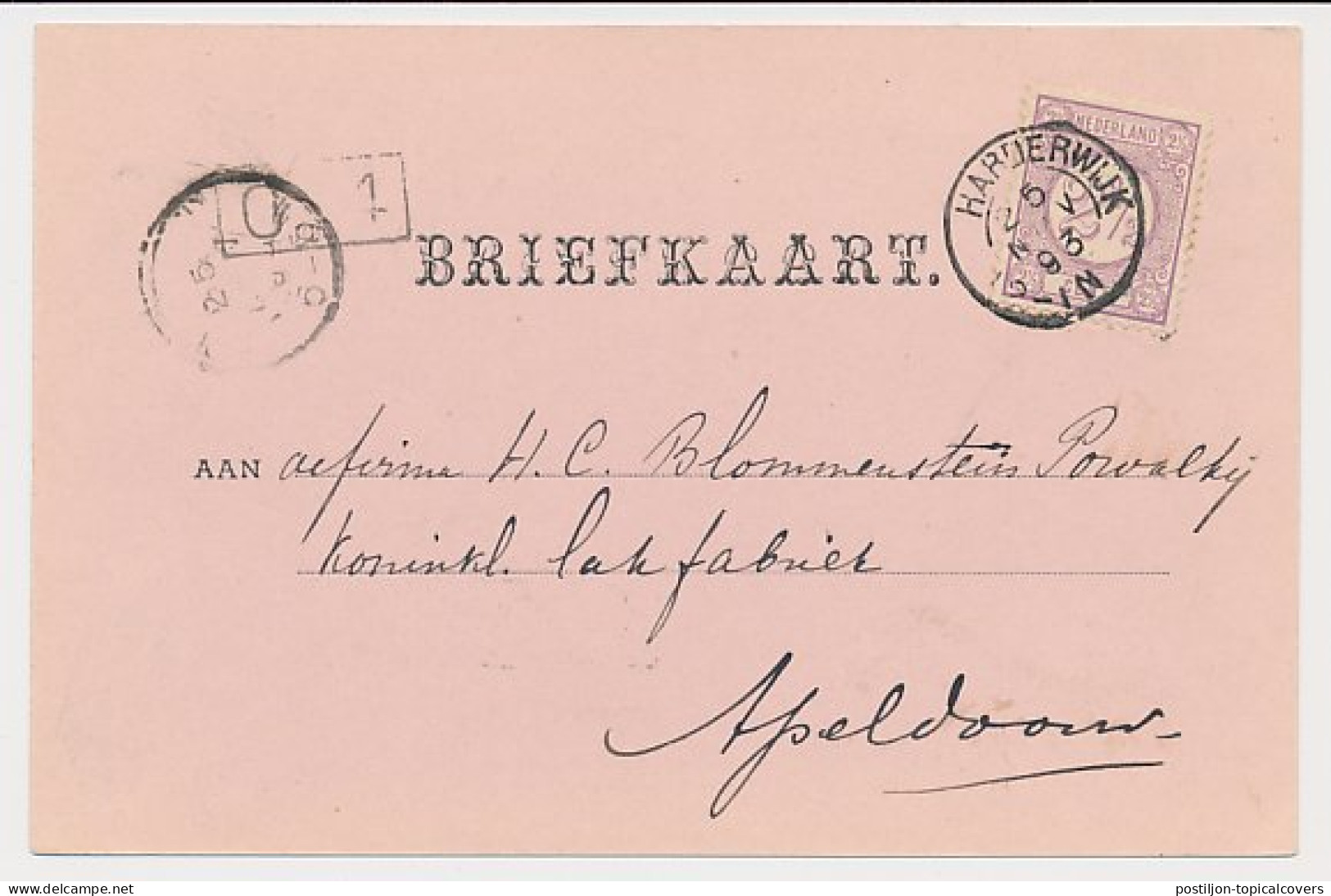 Kleinrondstempel Harderwijk 1893 - Unclassified