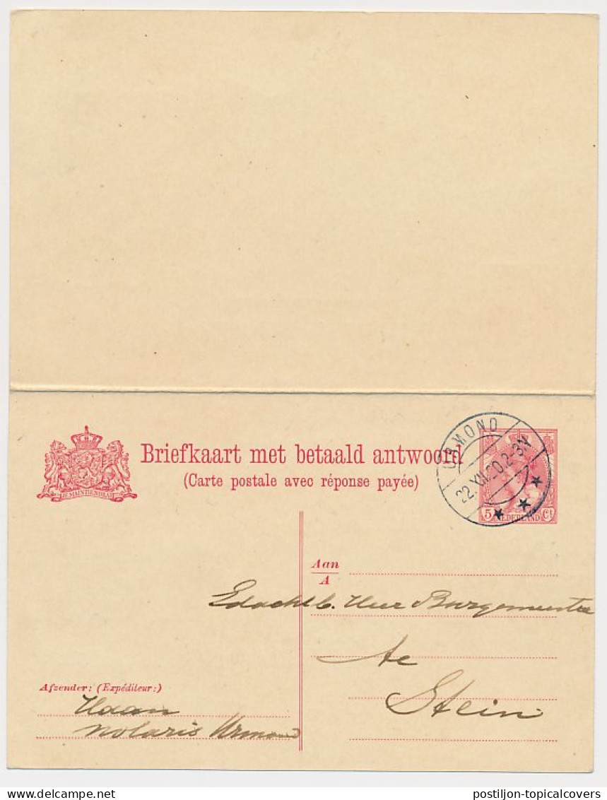 Briefkaart G. 104 Urmond - Stein 1920 - Ganzsachen