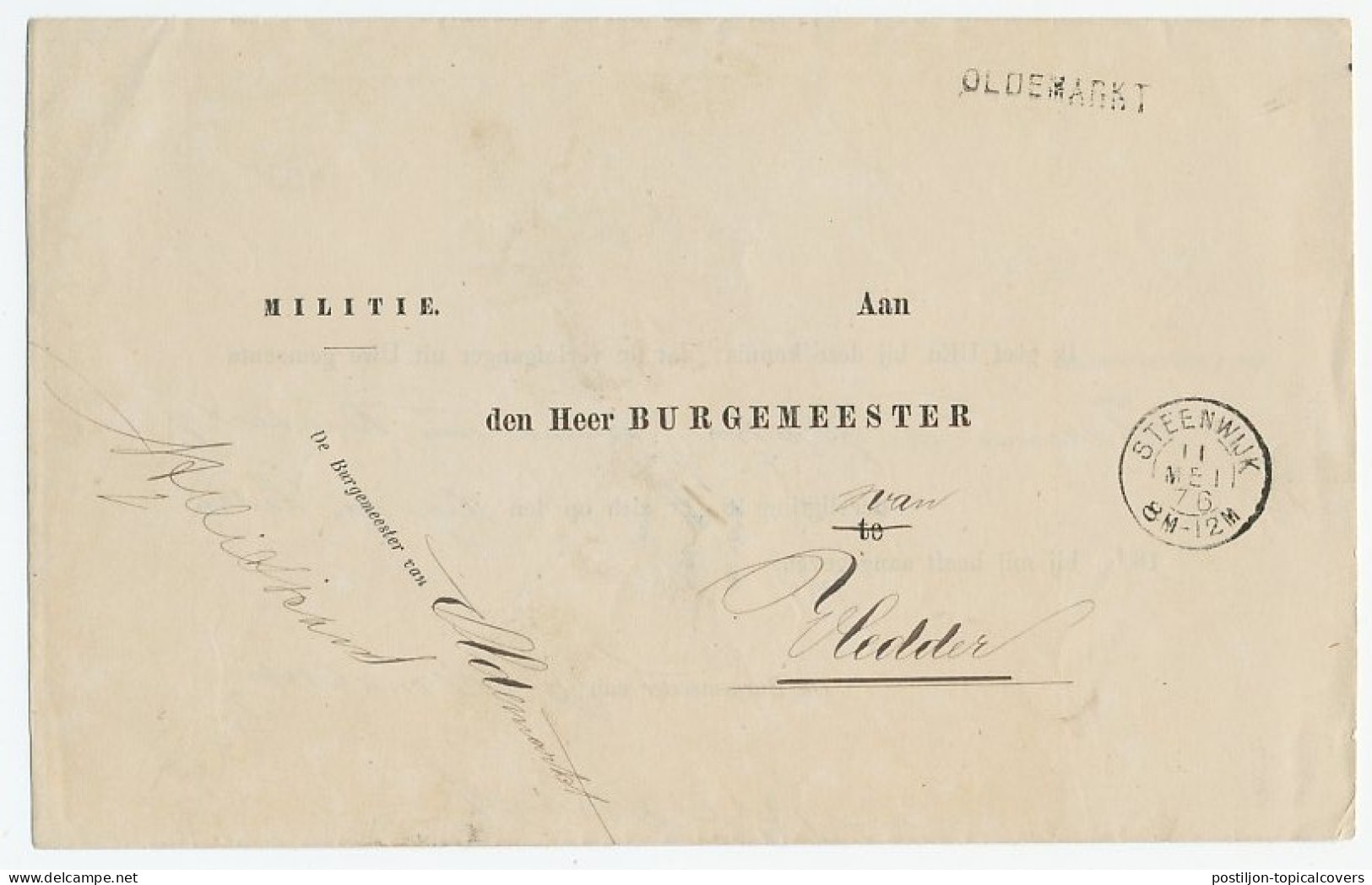 Naamstempel Oldemarkt 1876 - Covers & Documents