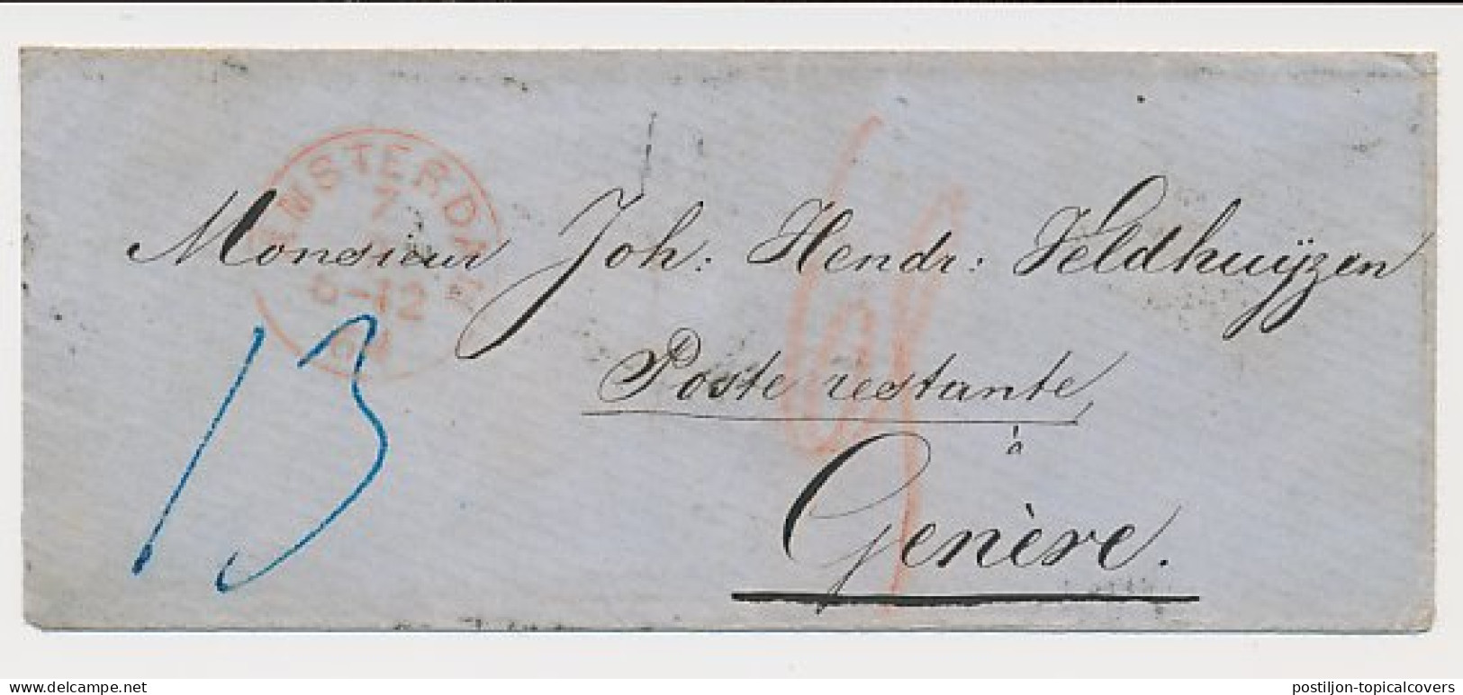 Amsterdam - Geneve Zwitserland 1864 - Poste Restante - ...-1852 Precursores