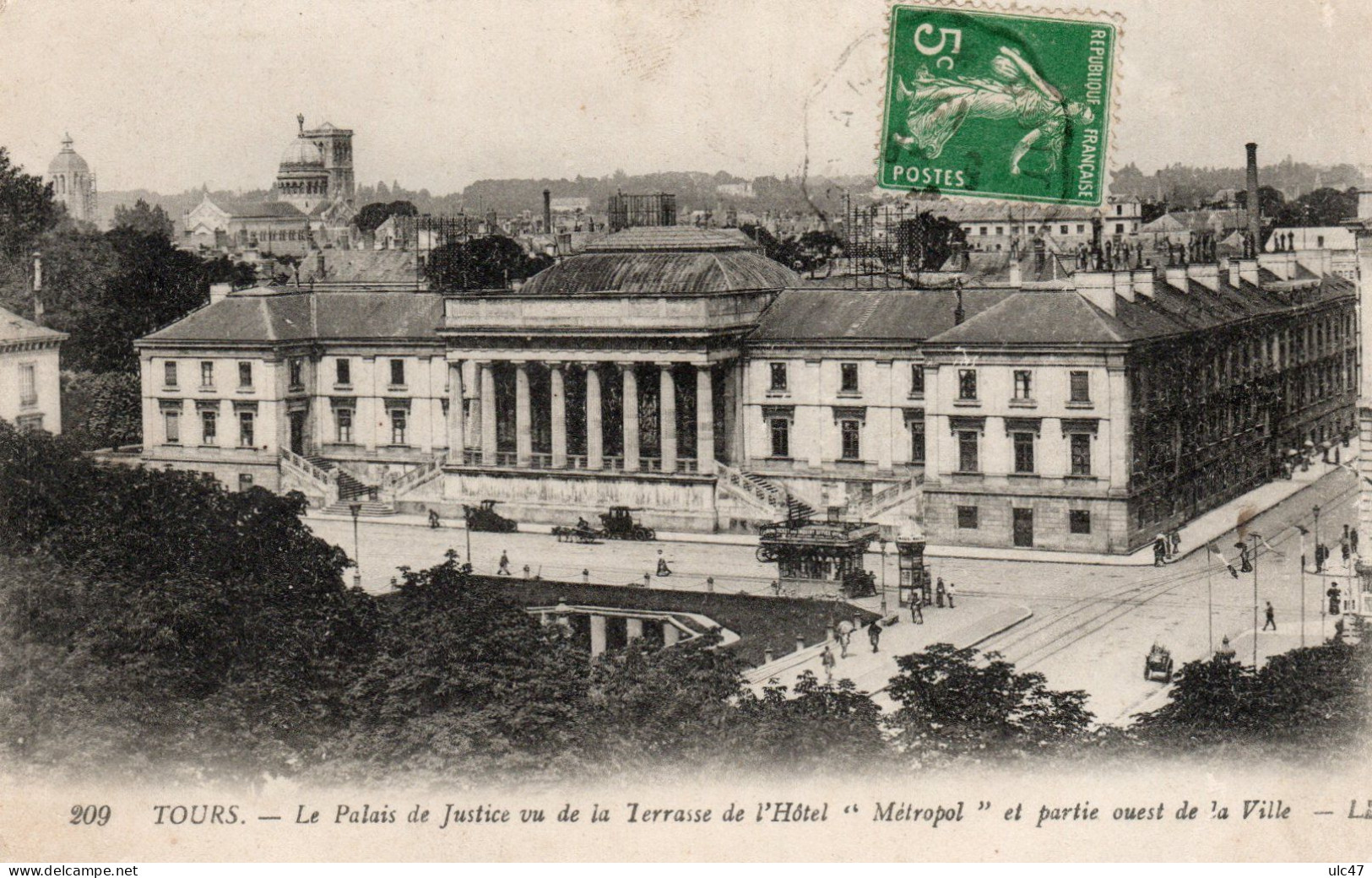 - 37 - TOURS. - Le Palais De Justice Vu De La Terrasse De L'Hôtel "Métropol" Et Partie Ouest De La Ville - Scan Verso - - Tours