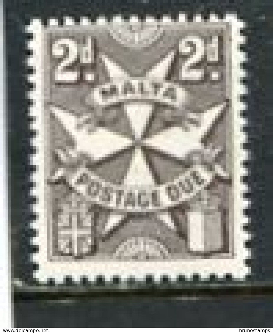 MALTA - 1968  POSTAGE DUE  2d  GREY   PERF  12 1/2  MINT NH - Malta
