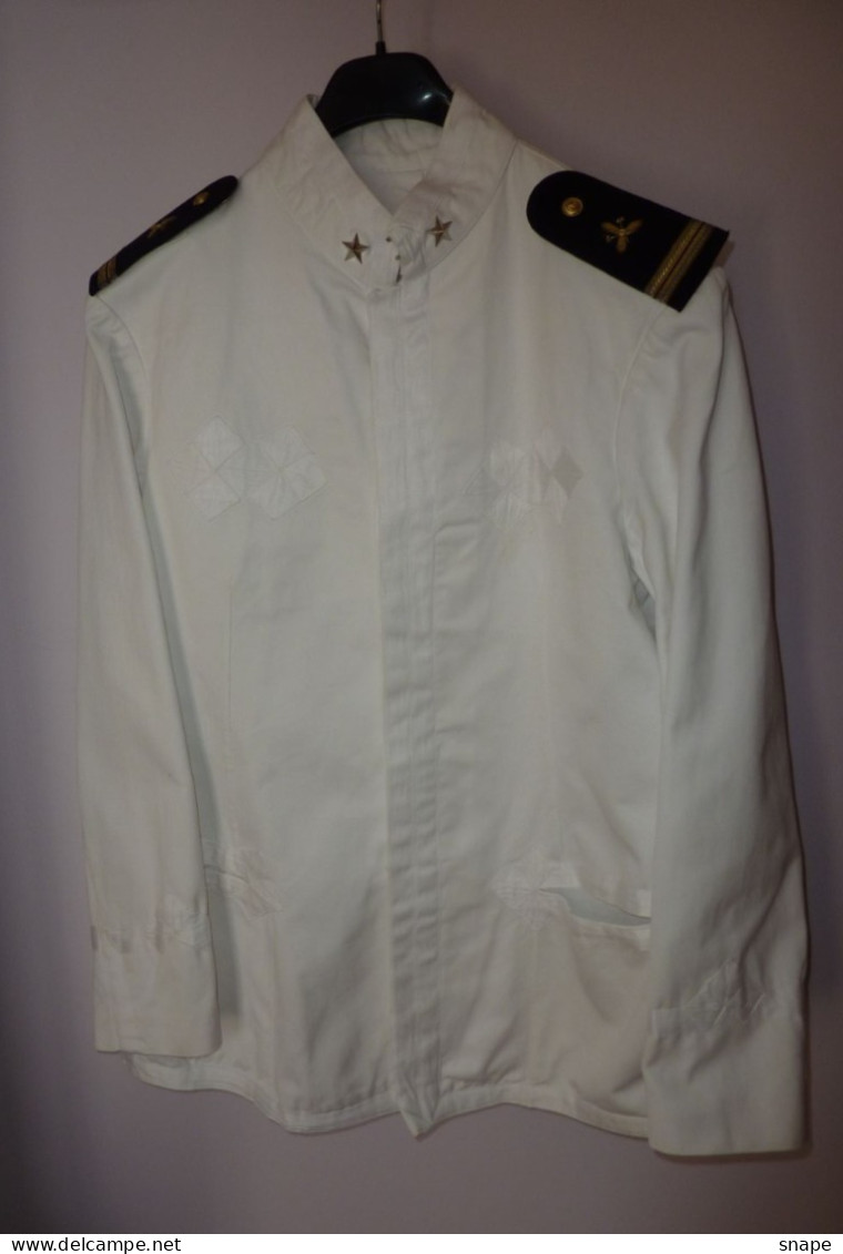 Giacca Uniforme Ordinaria Bianca Capo 2^ Classe Meccanico Marina Militare - Italian Navy Uniform - Used Vintage (286) - Uniformes