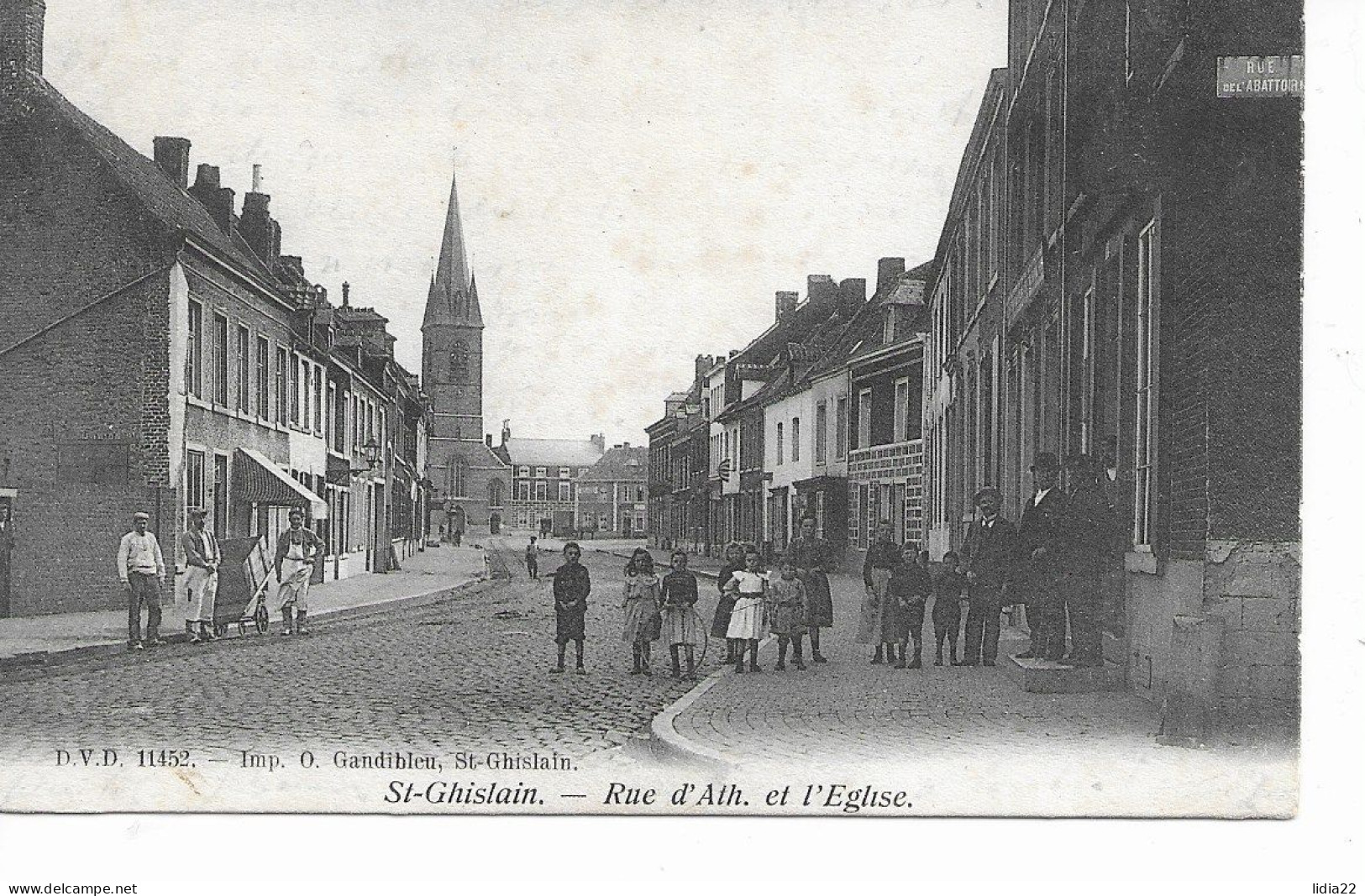 Saint Ghislain  La Rue D'Ath Et L'Eglise - Saint-Ghislain