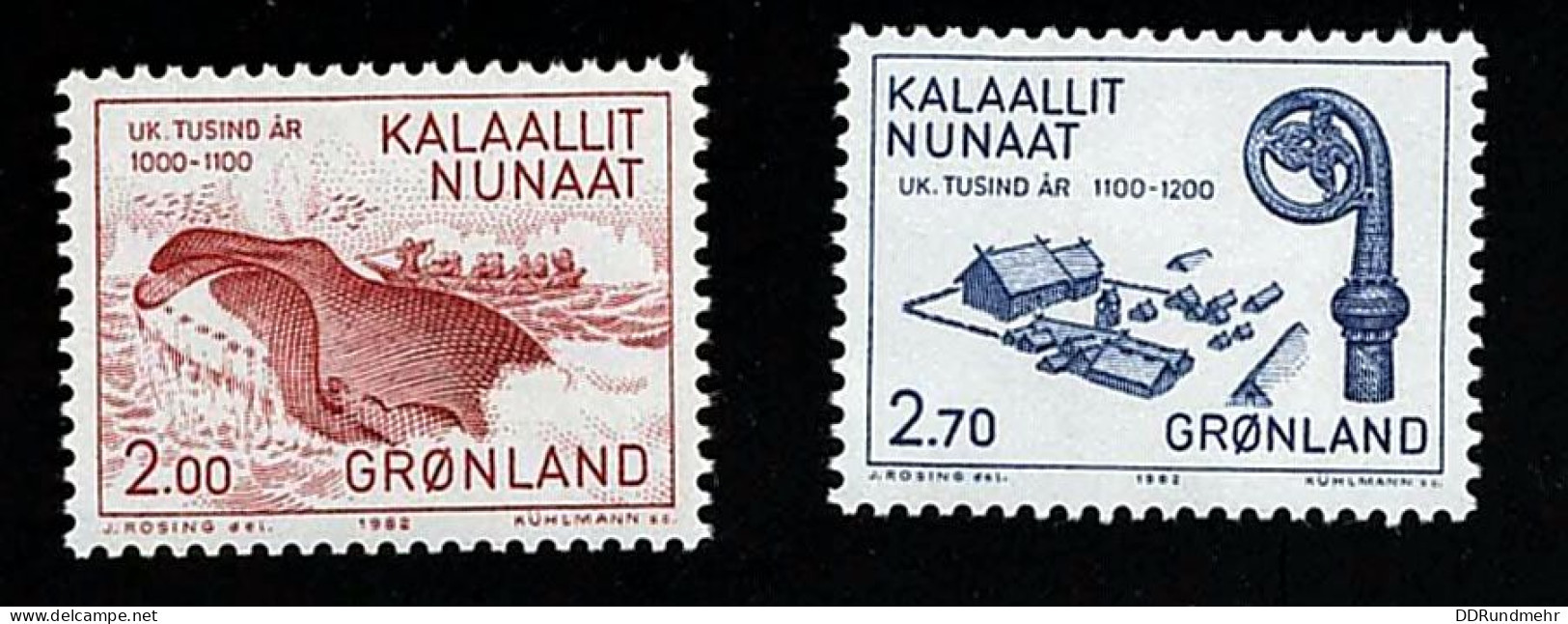 1982 Whaling Michel GL 138 - 139 Stamp Number GL 148 - 149 Yvert Et Tellier GL 126 - 127 Xx MNH - Neufs