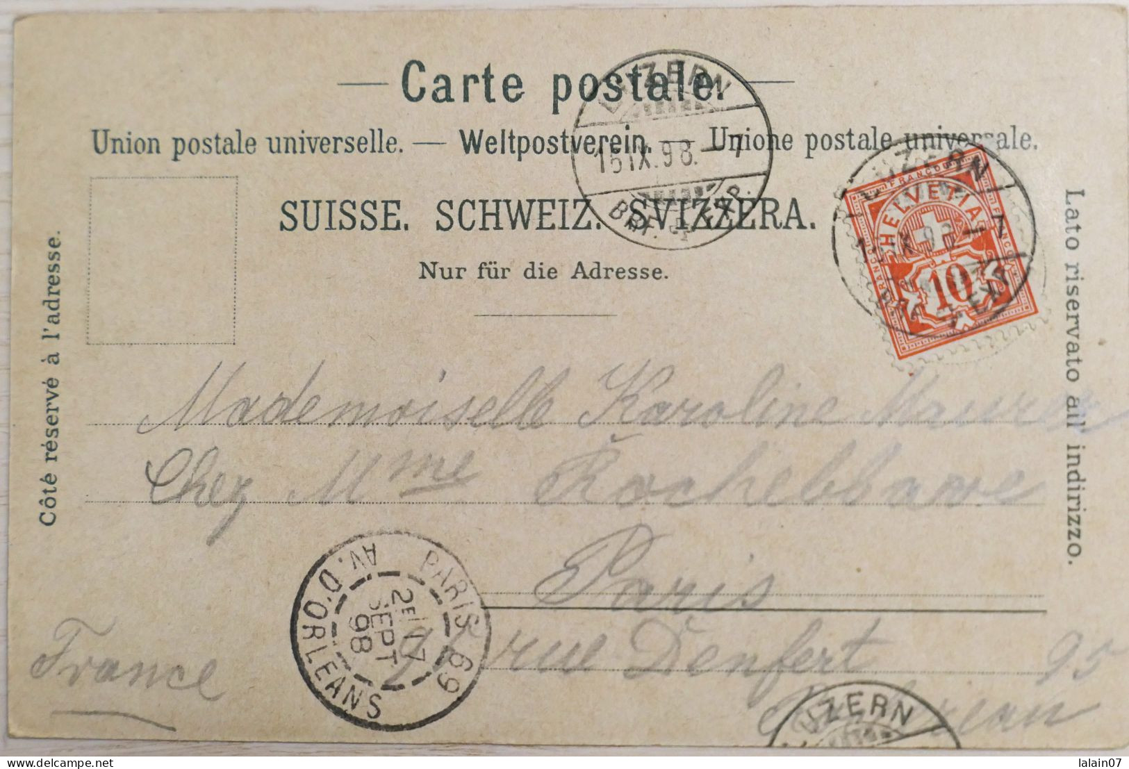 C. P. A. : Suisse : Lucerne : Gruss Aus LUZERN Litho , Timbre En 1898 - Luzern