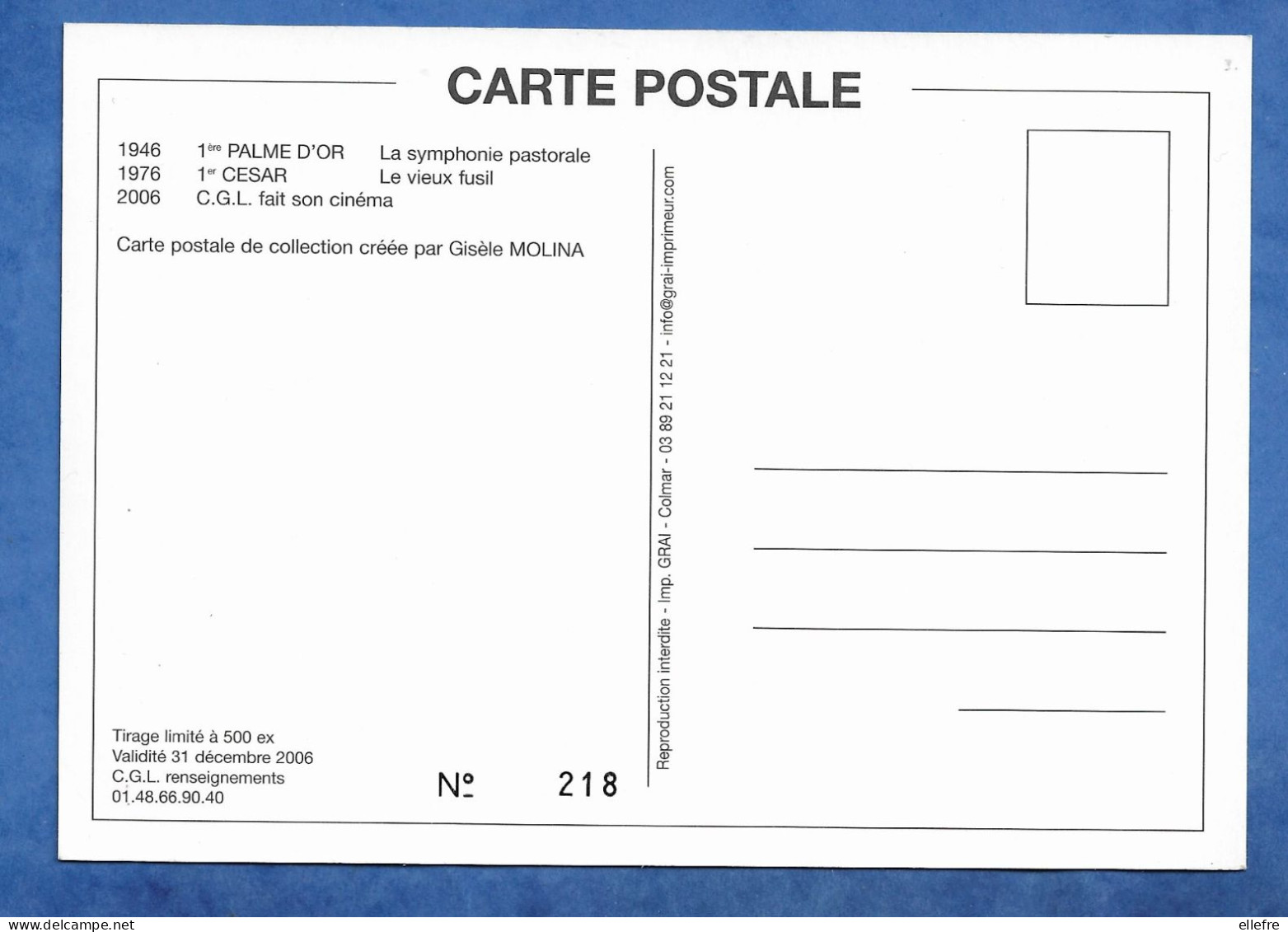 CPM CINEMA Hommage à Jean Gabin En 3 Film Illustrateur André Rey 2006 - Morgan Bourvil Gabin Tirage 500 Exp Bourse - Sonstige & Ohne Zuordnung
