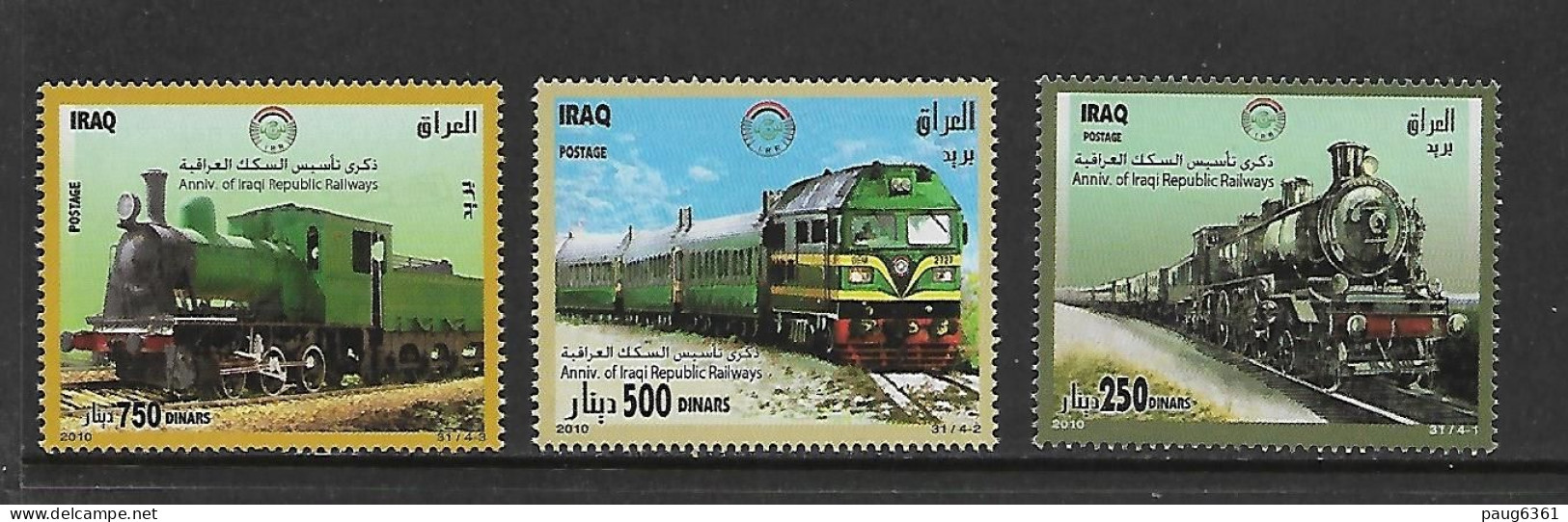 IRAQ 2010 TRAINS YVERT N°1596/1598 NEUF MNH** - Trains