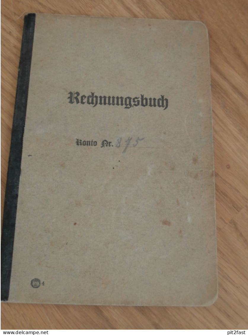 Altes Sparbuch / Rechnungsbuch Rötha , 1941 - 1950 , Charlotte Rabe " Drei Rosen " In Rötha , Sparkasse , Bank !! - Historische Dokumente