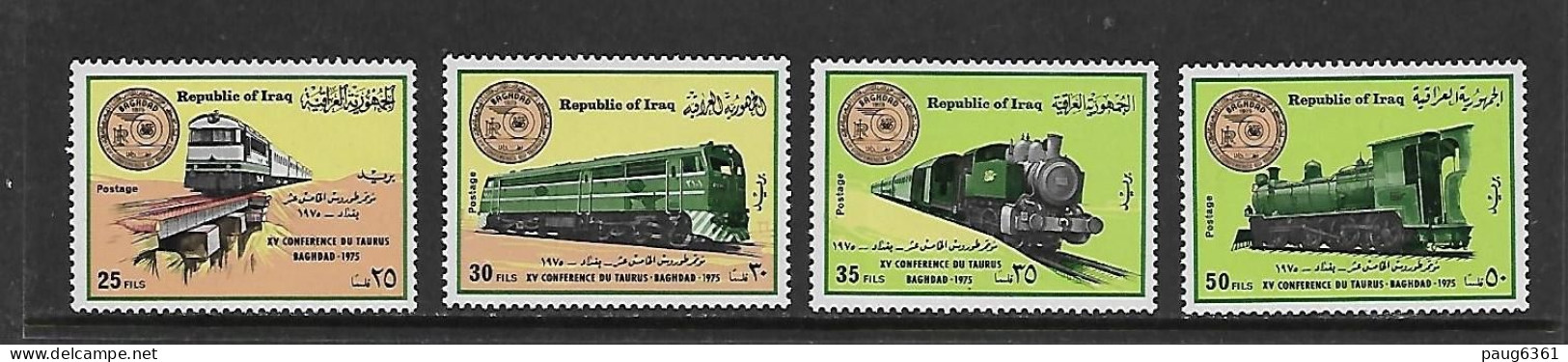 IRAQ 1975 TRAINS YVERT N°764/767 NEUF MNH** - Trenes