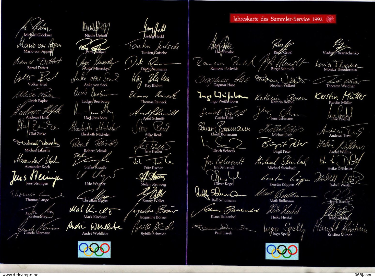 Abonnement  Fdc 1992 Sport  Jeu Olympique - 1991-2000