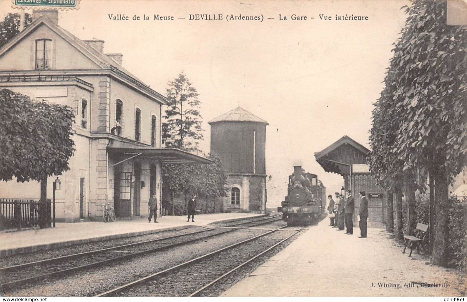 DEVILLE (Ardennes) - La Gare - Vue Intérieure - Arrivée Du Train - Voyagé 1911 (2 Scans) - Sonstige & Ohne Zuordnung