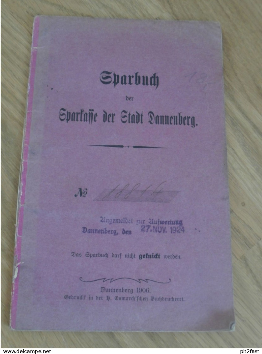 Altes Sparbuch Dannenberg , 1909 - 1945 , Aug. Webs In Quickborn , Sparkasse , Bank !! - Historische Dokumente