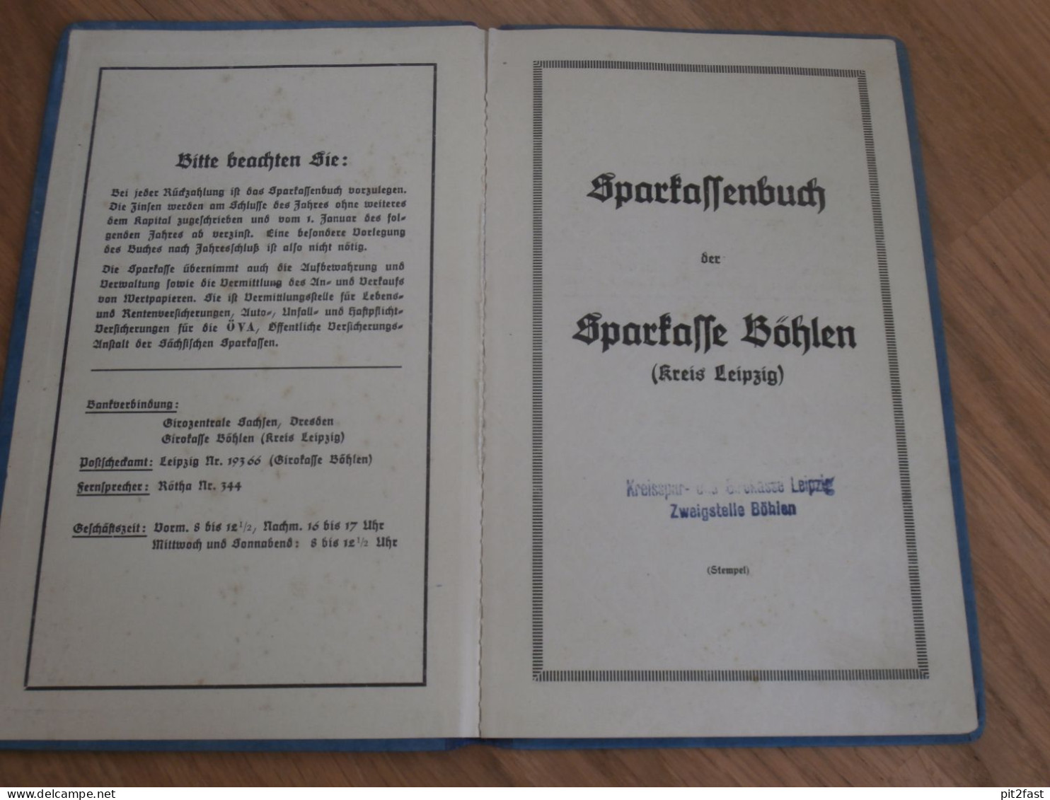 Altes Sparbuch Böhlen B. Leipzig , 1944 - Mai 1945 , Elsa Wittig In Rötha , Sparkasse , Bank !! - Documents Historiques