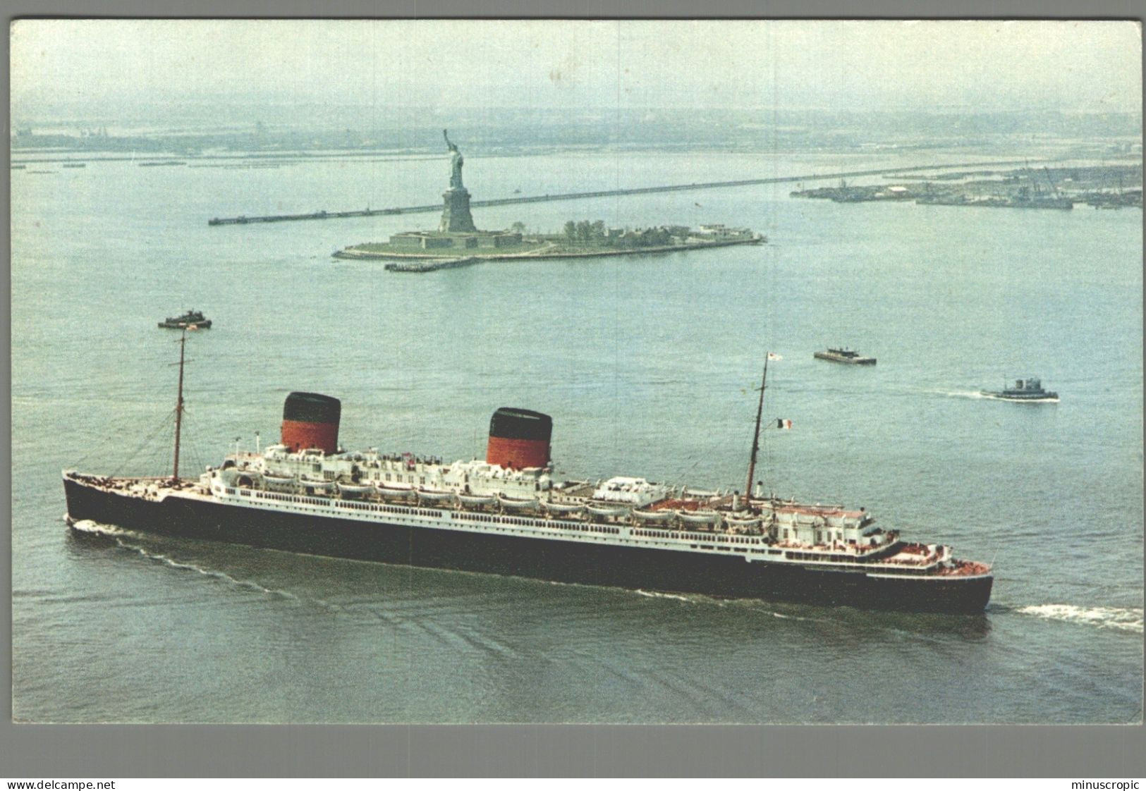 CPSM - Bateaux - Compagnie Générale Transatlantique - Liberté Dans Le Port De New York - Passagiersschepen