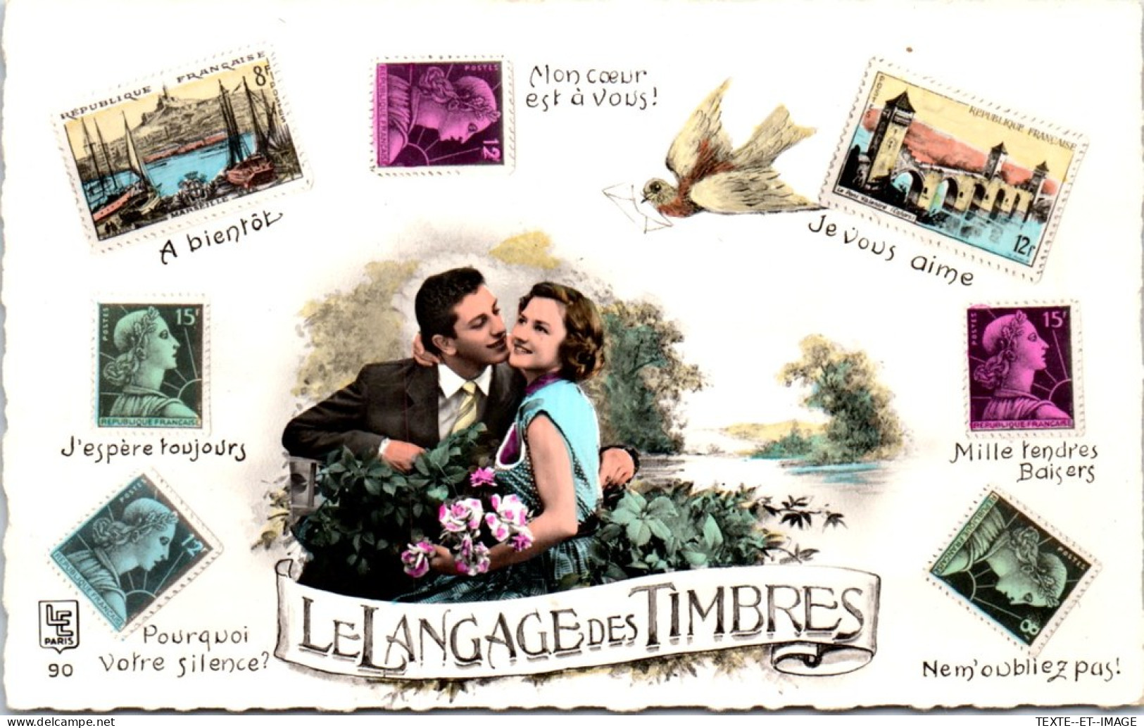 THEMES - LANGUAGE DU TIMBRE -  Carte Postale Ancienne [78667] - Timbres (représentations)
