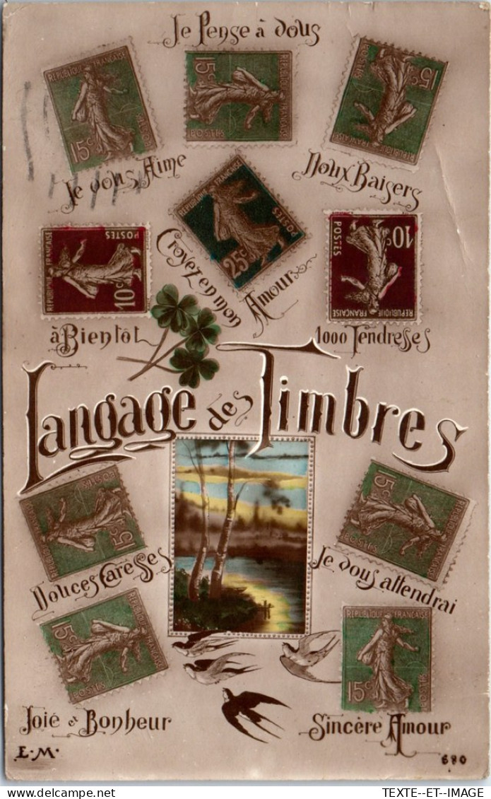 THEMES - LANGUAGE DU TIMBRE -  Carte Postale Ancienne [78663] - Timbres (représentations)