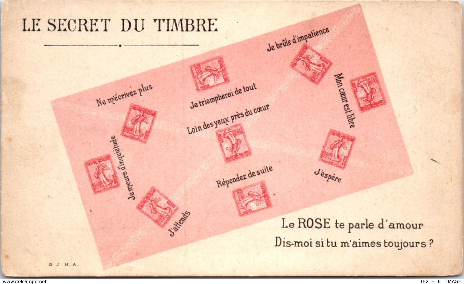 THEMES - LANGUAGE DU TIMBRE -  Carte Postale Ancienne [78650] - Timbres (représentations)