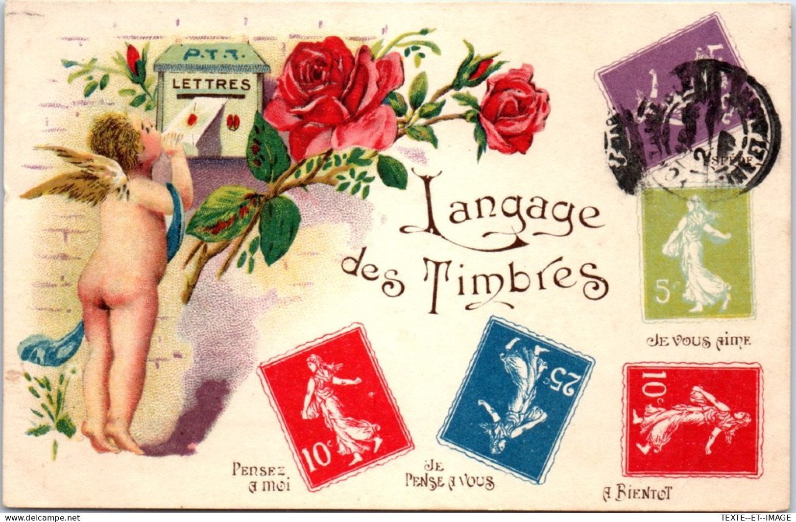 THEMES - LANGUAGE DU TIMBRE -  Carte Postale Ancienne [78647] - Timbres (représentations)